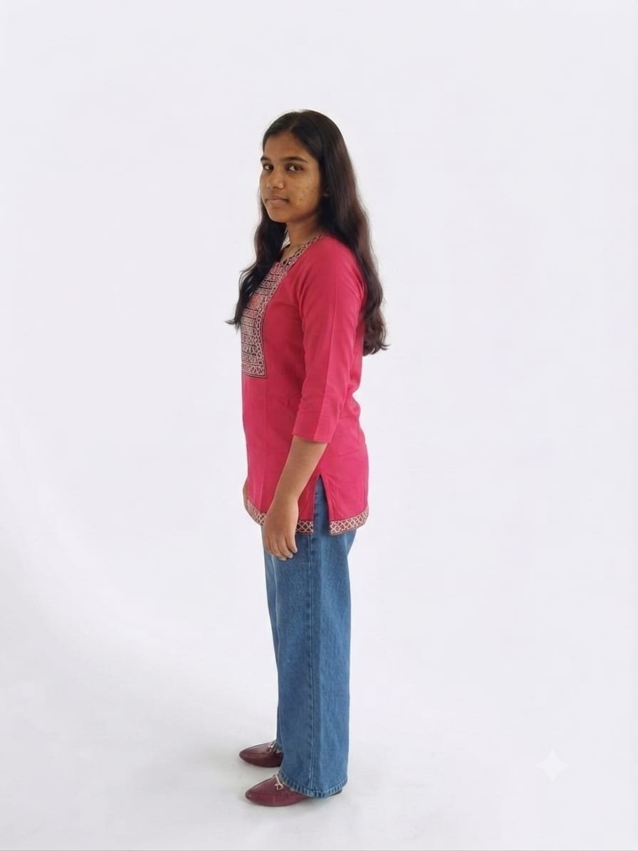 Girl's Printed Cotton Short Kurti /Size M - Image 3