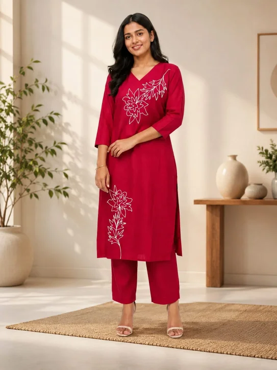 Women's cotton blend Two Piece Kurti for women