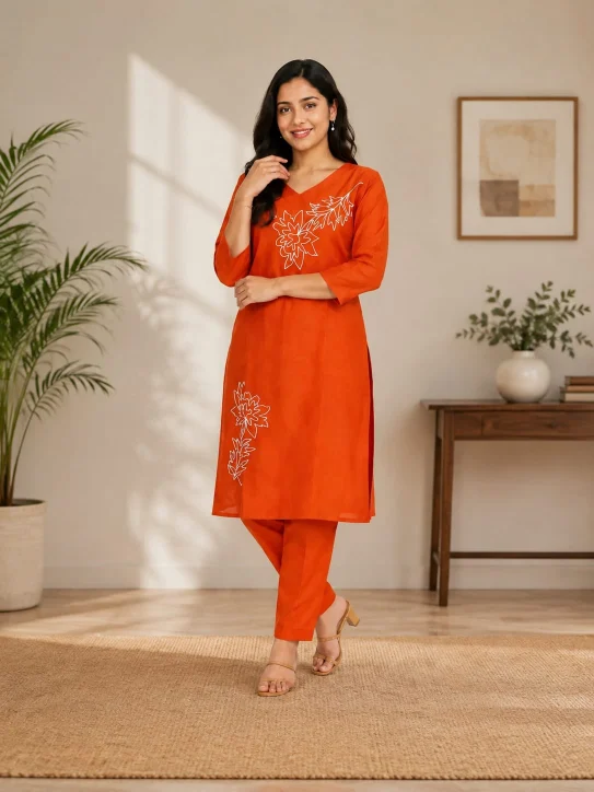 Women's cotton blend Two Piece Kurti for women