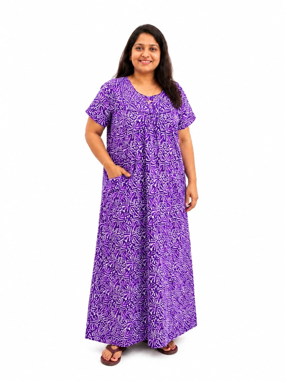 Women's Cotton Nighty with Pocket