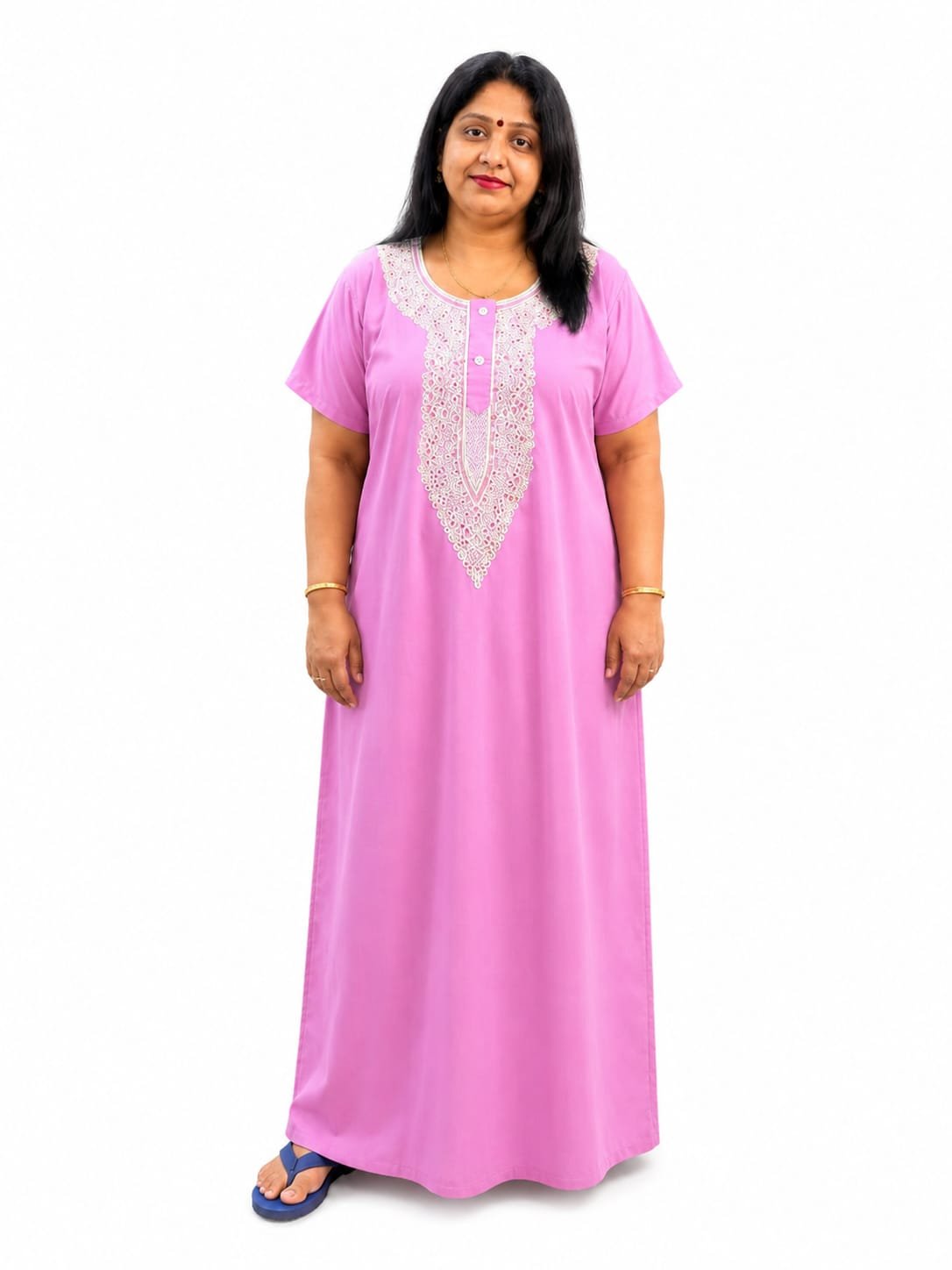Women's Cotton Nighty | Half Sleeve