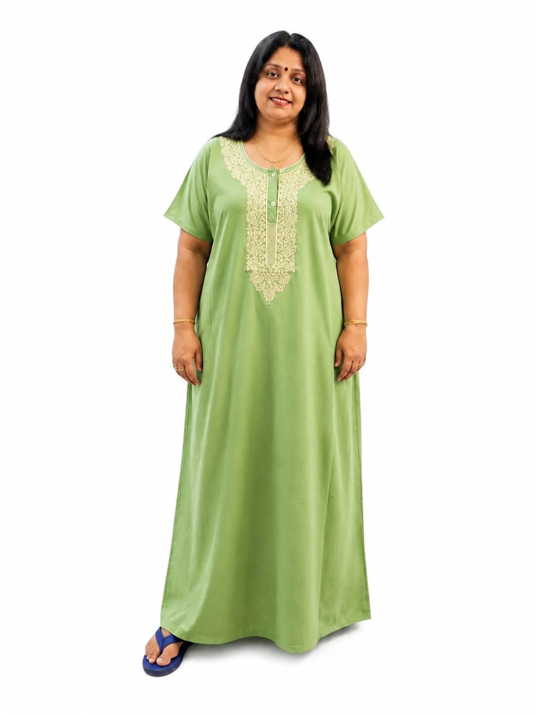 Women's Cotton Nighty | Half Sleeve - Image 3