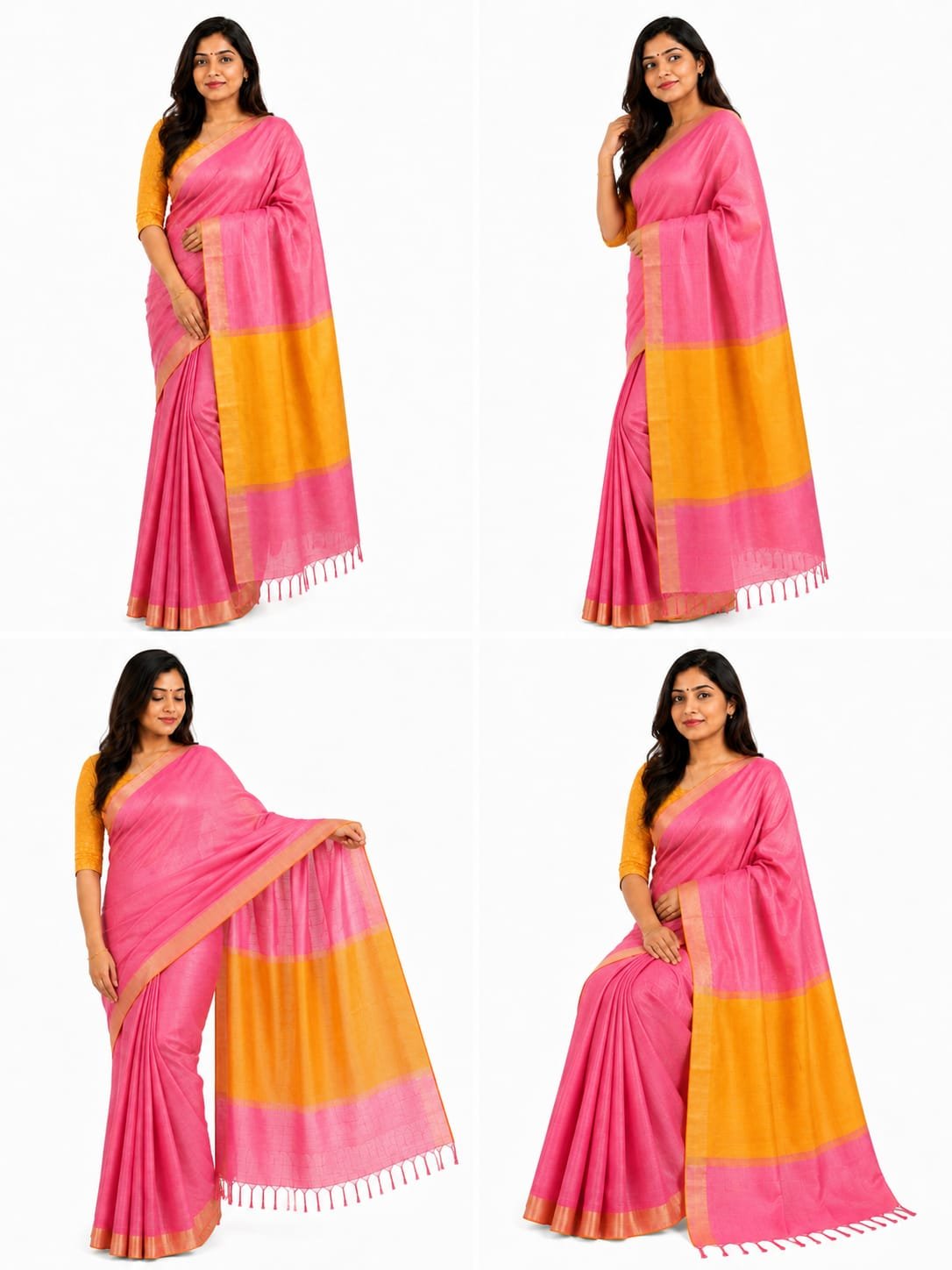 Women’s Tissue Soft Silk Saree|Mustard Yellow - Image 5