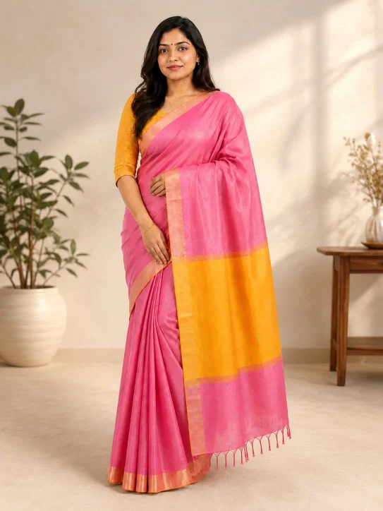 Women’s Tissue Soft Silk Saree|Mustard Yellow