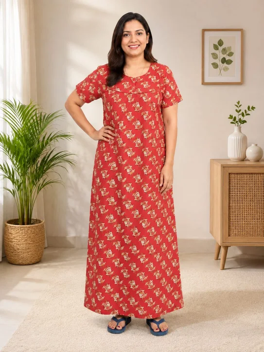 Women’s Floral Printed Cotton Nighty