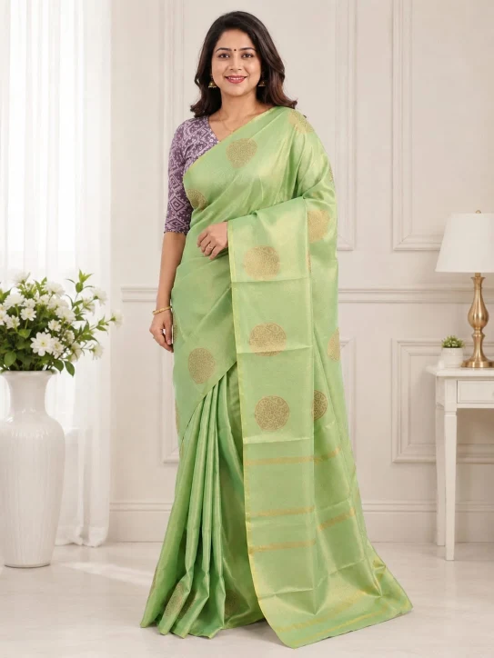 Women’s Tissue Cotton Saree with blouse piece