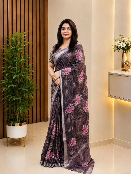 Women's Georgette Floral Printed Saree