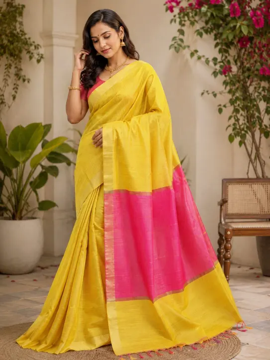 Women's Tissue Soft Silk Saree|Mustard Yellow