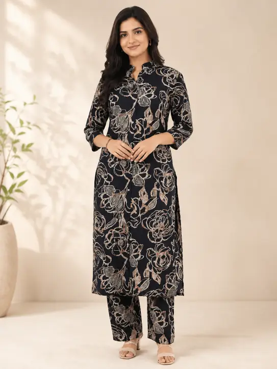 Women's Floral printed Two Piece Kurta