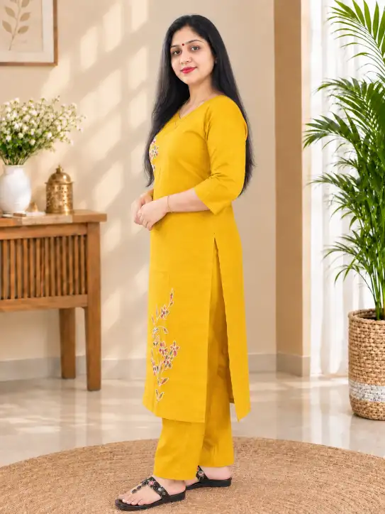 Kurti Set Without Dupatta|MustardYellow - Image 5