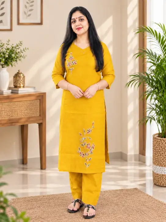 Kurti Set Without Dupatta|MustardYellow - Image 2