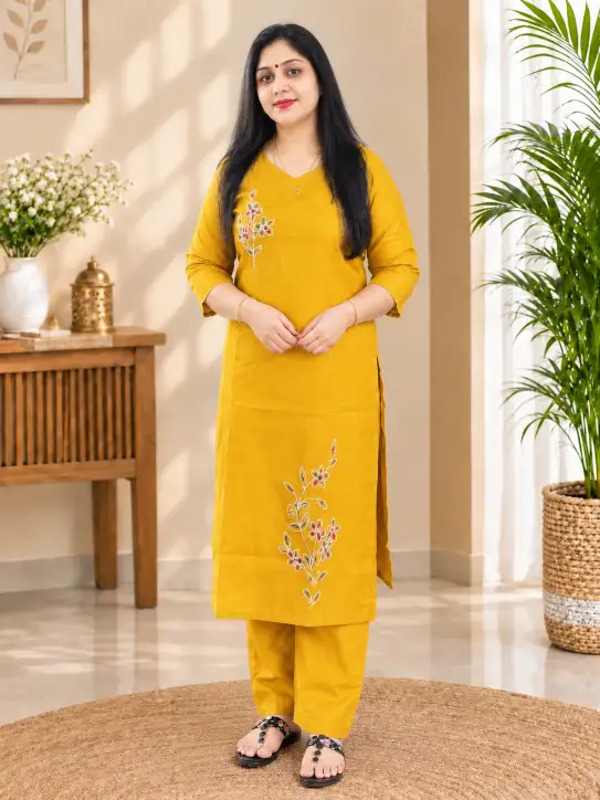Kurti Set Without Dupatta|MustardYellow