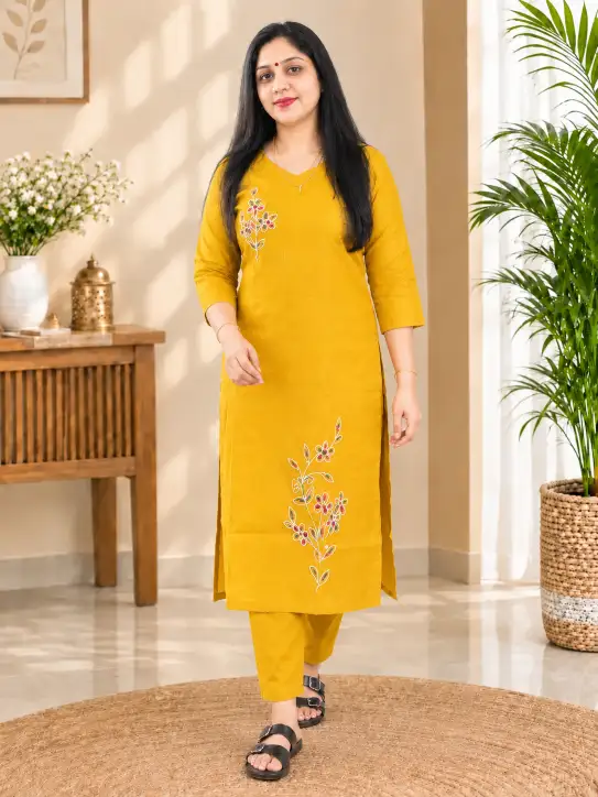 Kurti Set Without Dupatta|MustardYellow - Image 7