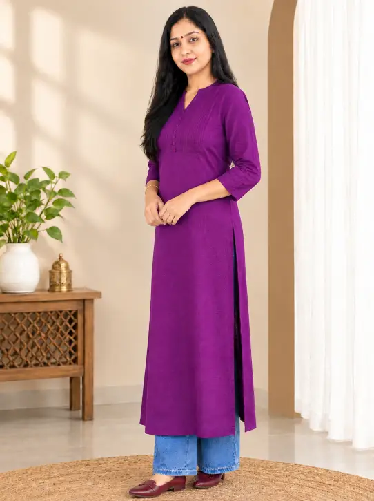 Long Straight Kurti – Single Piece Kurti Top - Image 5
