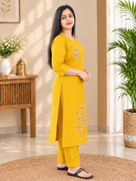 Kurti Set Without Dupatta|MustardYellow - Image 4