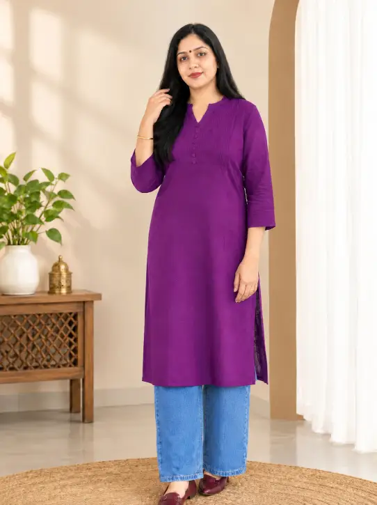 Long Straight Kurti – Single Piece Kurti Top - Image 2