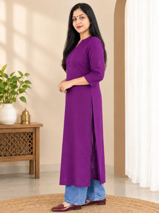 Long Straight Kurti – Single Piece Kurti Top - Image 6