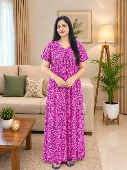Women's Printed Cotton Nighty